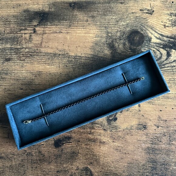 David Yurman Bel Aire Box Chain Bracelet w/ 14K Yellow Gold - Black - 7.25" - Picture 1 of 11